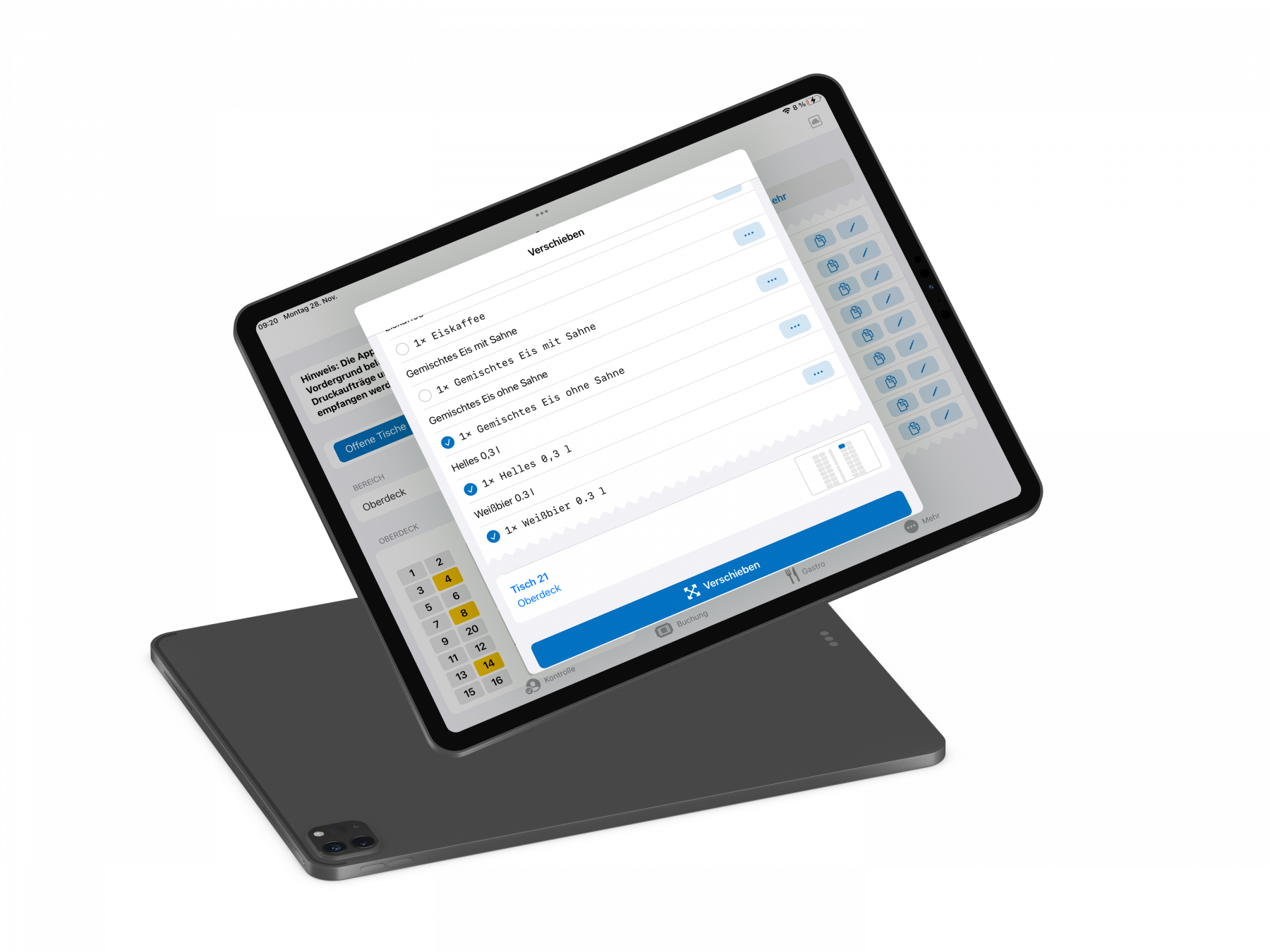 Tablet für Ticketverkauf und Ticketkontrolle