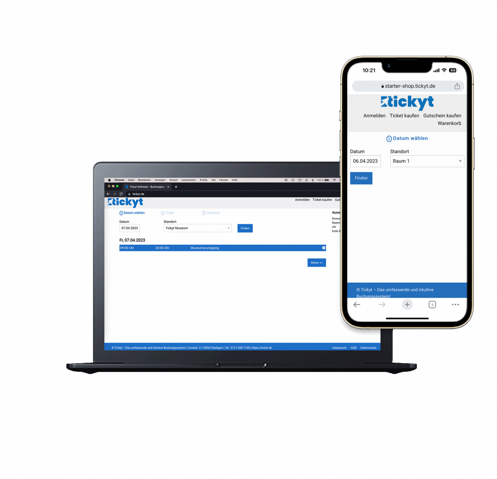 Macbook Onlineshop und iPhone Ticketapp Tickyt
